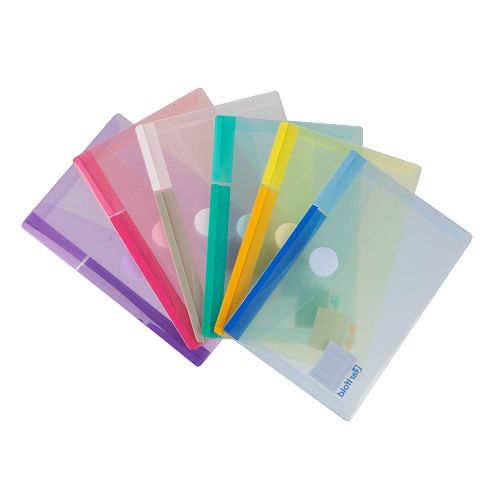 TARIFOLD 6 Pochettes Enveloppes Format A5 en PP Transparent Coloré ou Incolore
