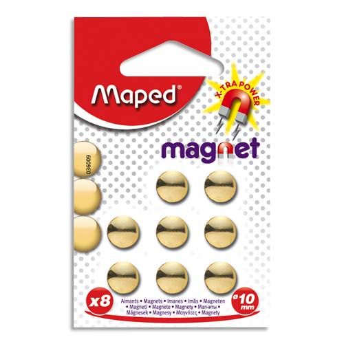 MAPED 8 Aimants dorés ou assorti coloré 10 mm