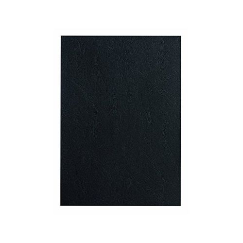 FELLOWES Plat de Couverture Grain Cuir NOIR 250g  x 1