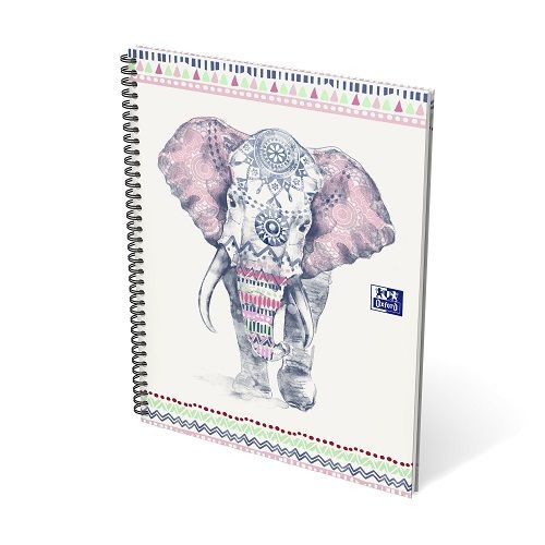 OXFORD Cahier Spirale BOHO CHIC Format A4+ Petits Carreaux ou Lignes