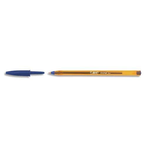 BIC Cristal pointe FINE (corps orange translucide) Diff. coloris