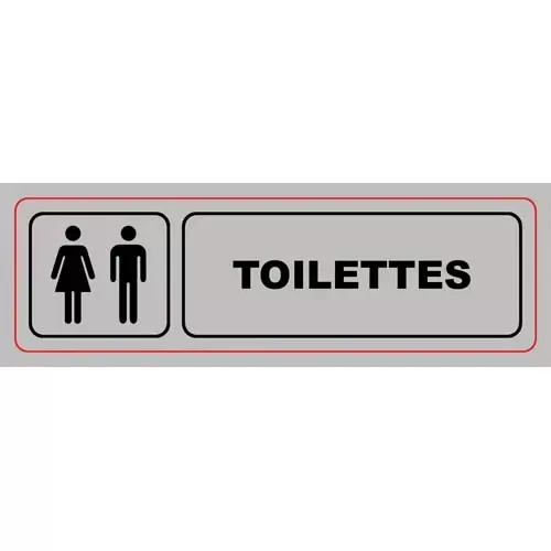 VISO Plaque de Signalisation auto-adhésive en alu 17 x 5cm – TOILETTES Hom/Fem