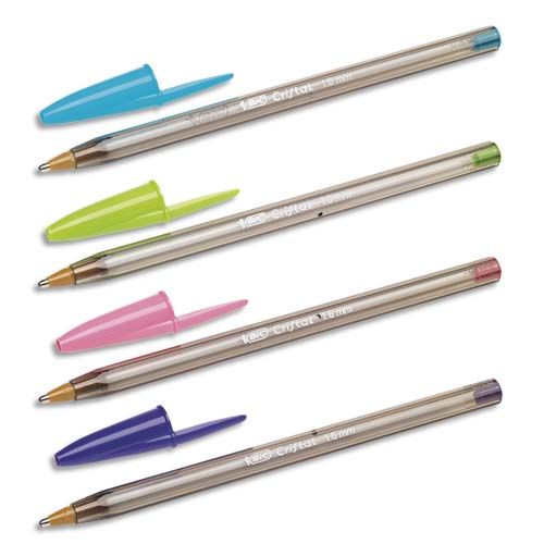 BIC Stylo Bille Cristal large Fashion au choix ROSE/VERT/VIOLET/TURQUOISE