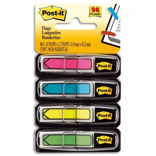 POST-IT Set de 4 x 24 Marque-Pages Flèches, coloris vifs
