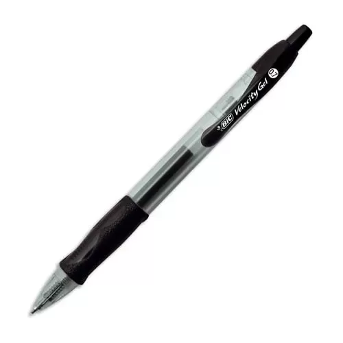 BIC Stylo à bille encre gel Vélocity Noir, Pointe Moyenne